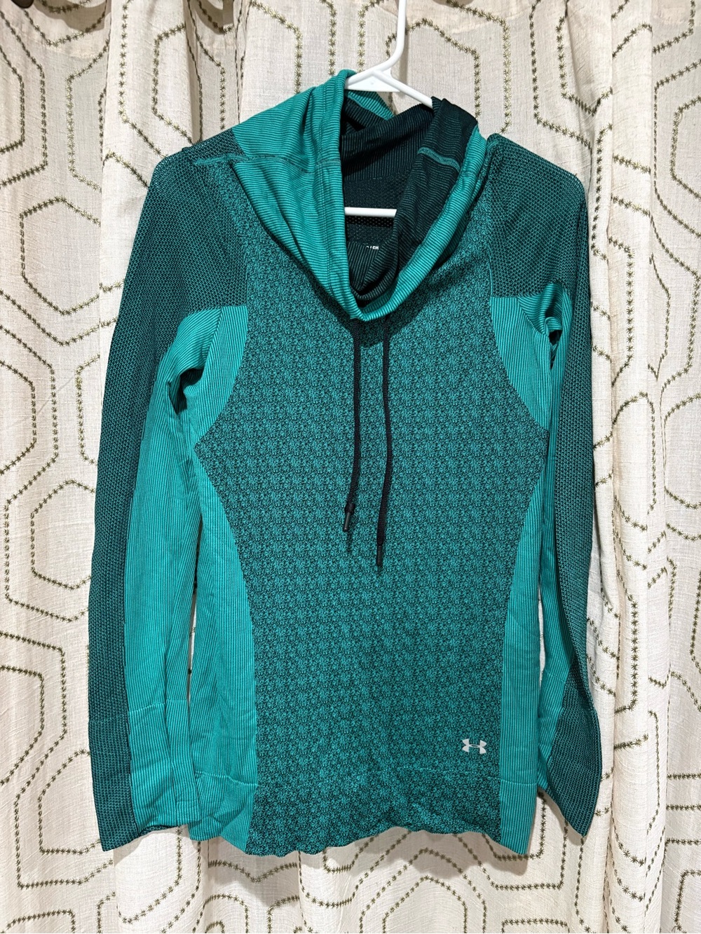 Under Armour HeatGear Hooded Top Teal Black Size S